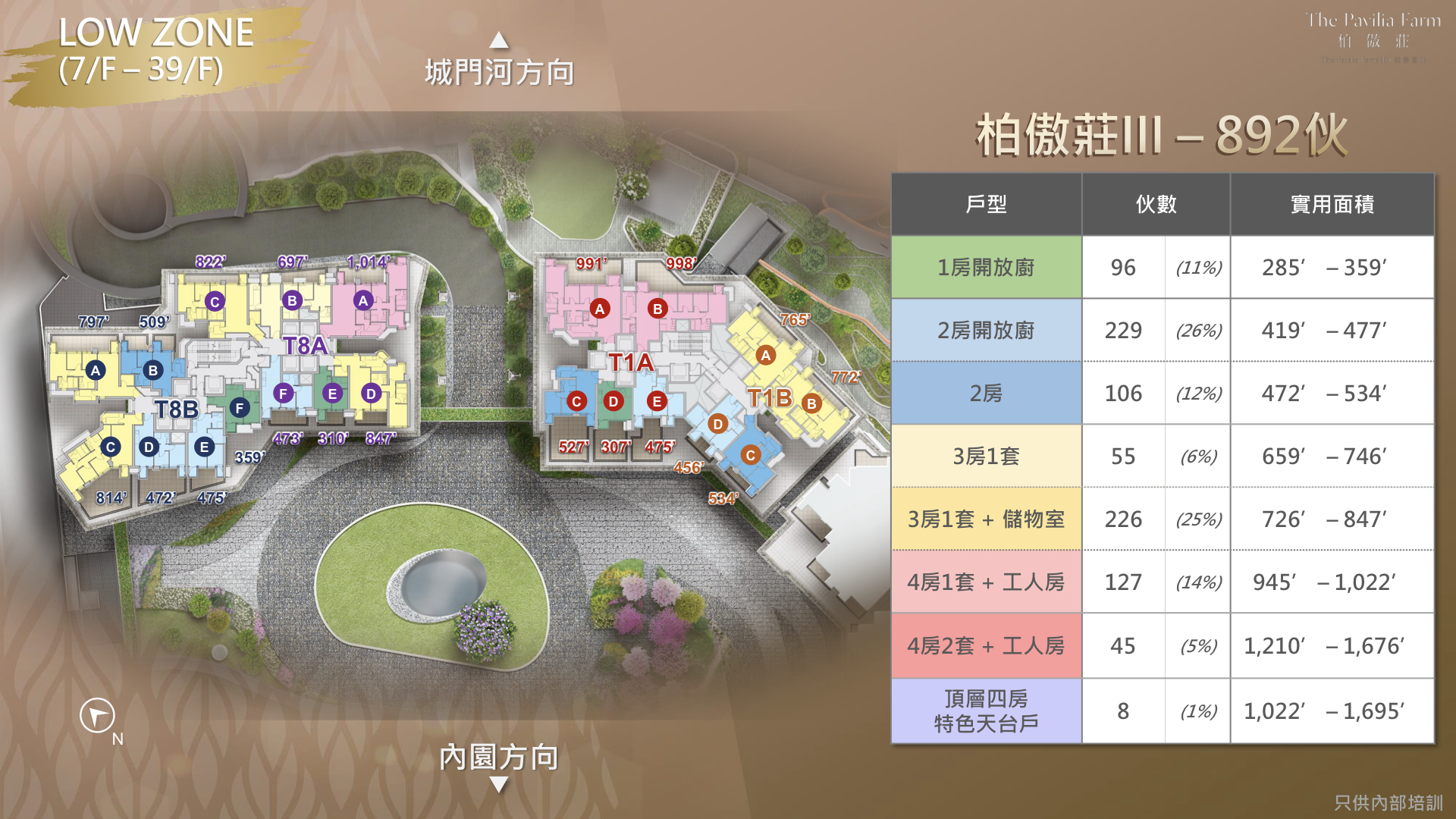 柏傲莊 The Pavilia Farm 住宅戶型示意圖